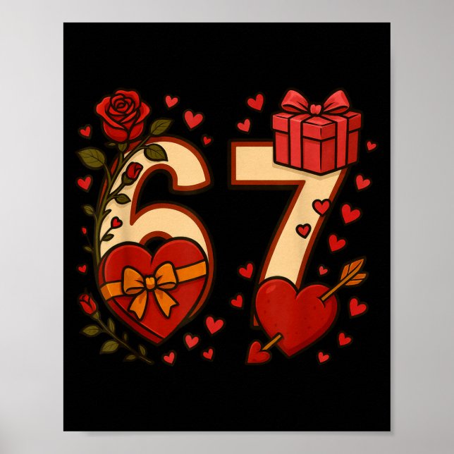 Affiche Valentine 67 Meme Six Seven Funny Gen Alpha  (Devant)