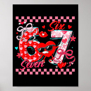 Affiche Valentine 67 Six Seven Mème Cœurs Dabbing Correspo