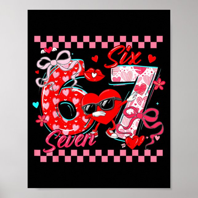 Affiche Valentine 67 Six Seven Mème Cœurs Dabbing Correspo (Devant)