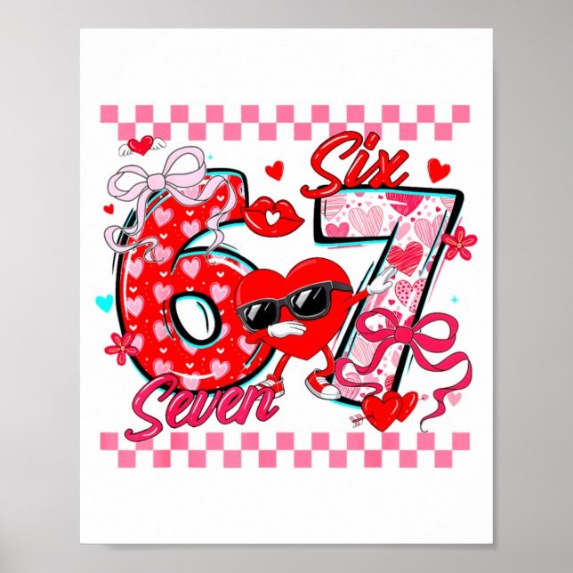 Affiche Valentine 67 Six Seven Meme Dabbing Hearts Matchin (Devant)