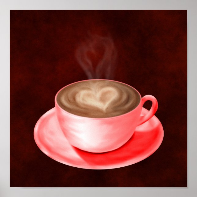 Affiche Valentine Cappuccino Art Heart (Devant)