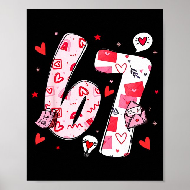 Affiche Valentine drôle Six Seven 6 7 Meme Hommes Femmes E (Devant)