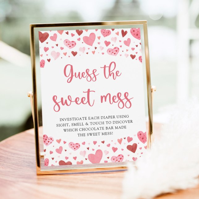 Affiche Valentine Guess the Sweet Mess Baby shower Game (Créateur téléchargé)