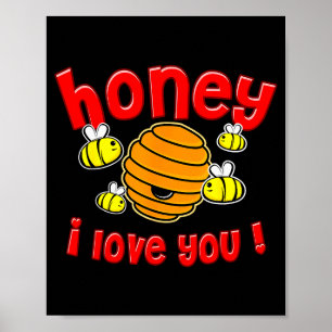 Affiche Valentine Honey Je t'aime 