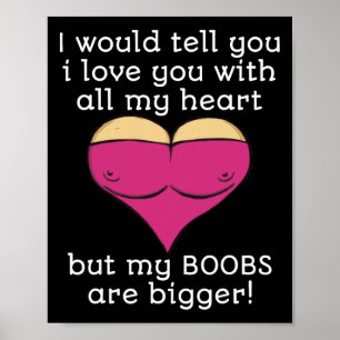 Affiche Valentine je t'aime de tout mon cœur mais mon souf