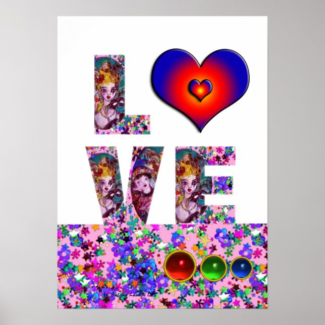 AFFICHE VALENTINE LOVE VENETIAN MASQUERADE PARTI (Devant)