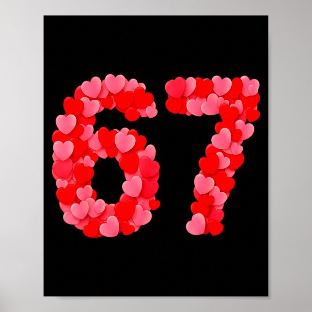 Affiche Valentine’s Day 67 Meme Funny Six Seven 6 7 Valent (Devant)