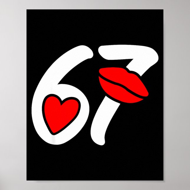 Affiche Valentine’s Day 67 Meme Lips And Heart Funny Six S (Devant)