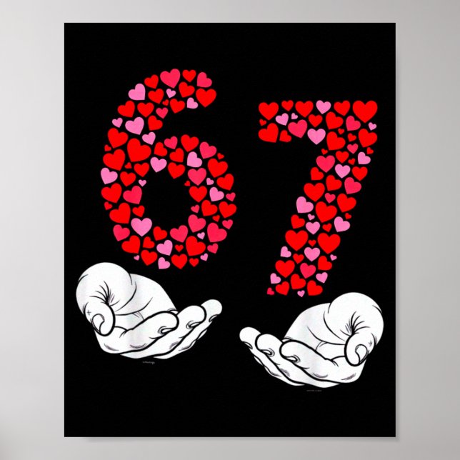 Affiche Valentine’s Day 6-7 Meme Six Seven 6 7 Valentine H (Devant)