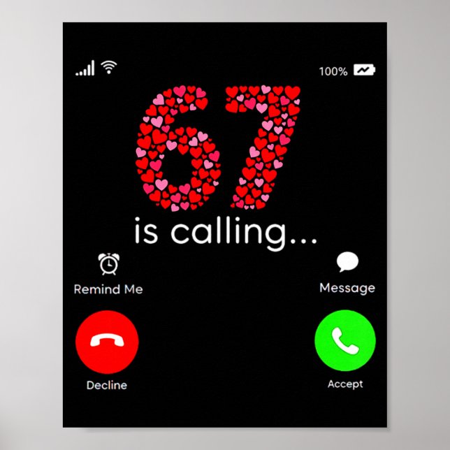 Affiche Valentine’s Day 6-7 Meme Six Seven 6 7 Valentine H (Devant)