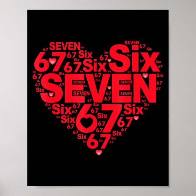 Affiche Valentine’s Day Funny 67 Meme Six Seven 6 7 Valent (Devant)