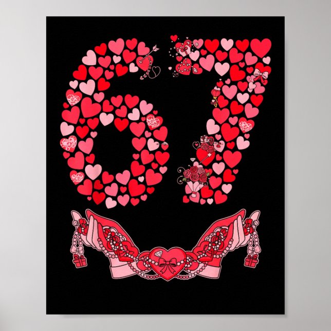 Affiche Valentine’s Day Six Seven 67 Funny Meme 6 7 Valent (Devant)