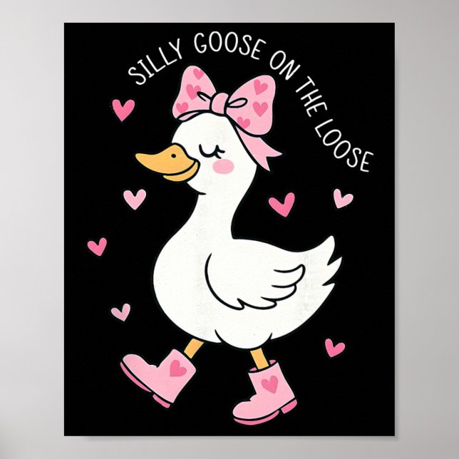 Affiche Valentine Silly Goose en liberté Coquette Bow Gi (Devant)