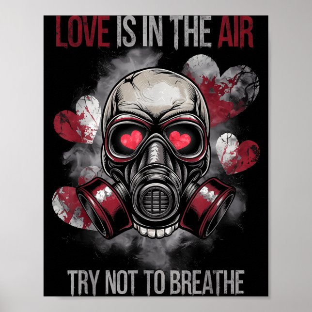 Affiche Valentine Skull Gas Mask Love Romance  (Devant)