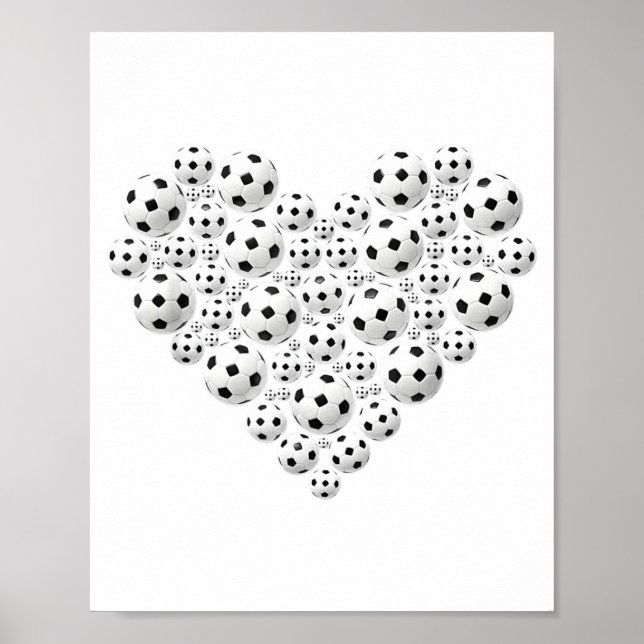Affiche Valentine Soccer Heart Drip Srt Love Valentines Da (Devant)