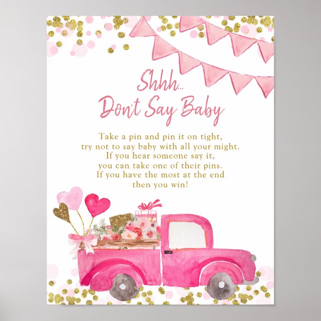 Affiche Valentine Truck Sweetheart N'appelle pas Bébé Affi (Devant)