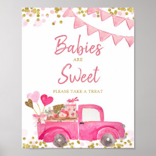 Affiche Valentine Truck Sweetheart S'il vous plaît prendre
