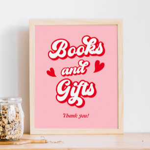 Affiche Valentines Baby showers Livres et cadeaux