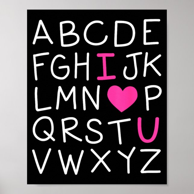 Affiche Valentines Day Abc I Love You Alphabet Teacher Gir (Devant)