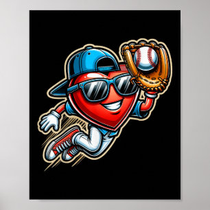 Affiche Valentines Day Baseball Garçons Enfants Amusants