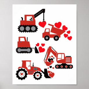 Affiche Valentines Day Boys Enfants Toddler Construction T