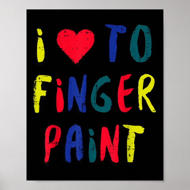 Affiche Valentines Day I Love To Finger Paint Matching Cou (Devant)