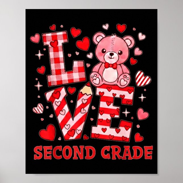 Affiche Valentine's Day Love Second Grade Teacher  (Devant)