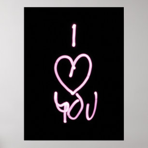 Affiche Valentines Day Love U Typographic Image Citation A