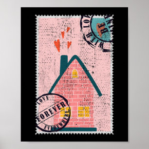 Affiche Valentines Day Philatelist Love Postal Timbre Coll