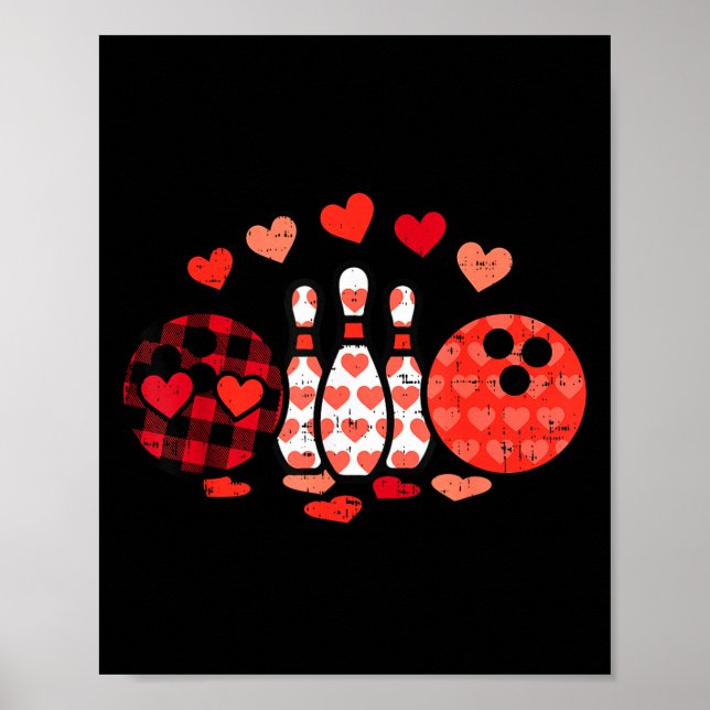 Affiche Valentines Day Plaid Bowling Valentine Srts Men Wo (Devant)