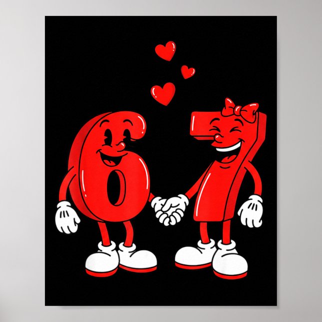 Affiche Valentine's Day Six Seven Hearts 6 7 Meme Gen Alph (Devant)