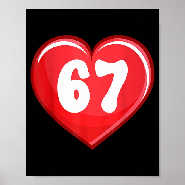 Affiche Valentine's Day Six Seven Hearts 6 7 Meme Gen Alph (Devant)
