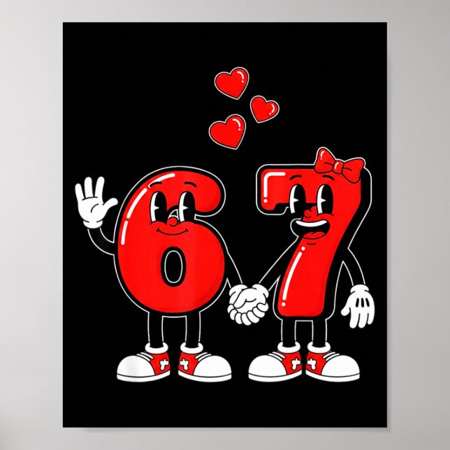 Affiche Valentine's Day Six Seven Hearts 6 7 Meme Gen Alph (Devant)