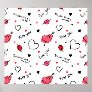 Affiche Valentine's Hearts Arrow sans couture