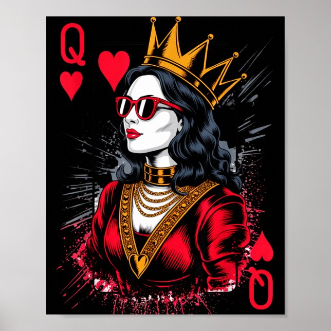 Affiche Valentines Hearts Card Queen Trendy (Devant)