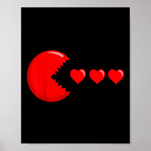 Affiche Valentines Jeu de Jour Manger Coeurs Hommes Garçon