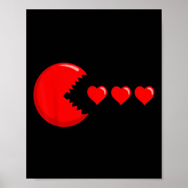 Affiche Valentines Jeu de Jour Manger Coeurs Hommes Garçon (Devant)