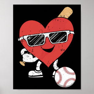Affiche Valentines Jour Baseball Mignonne Sports Hommes Ga