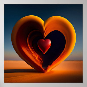 Affiche Valentines Jour Coeur brillant brillant P personna