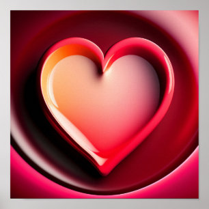 Affiche Valentines Jour Coeur brillant brillant P personna