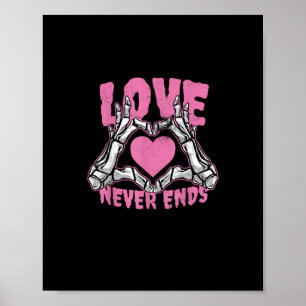Affiche Valentines Jour Coeur Squelette Mains Coeur