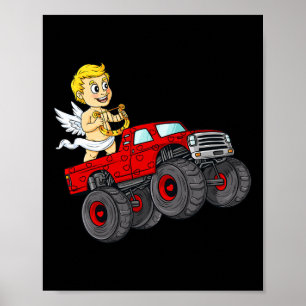 Affiche Valentines Jour Cupid équitation Monster Truck Fun