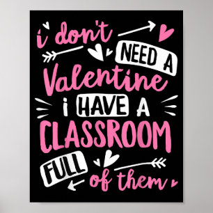 Affiche Valentines Jour Enseignant Funny Classe École Vale