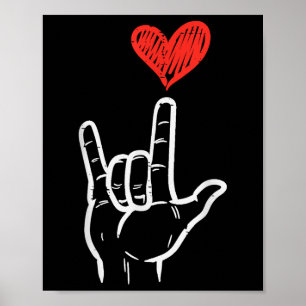 Affiche Valentines Jour Je T'Aime Main Signer Al Coeur Fem