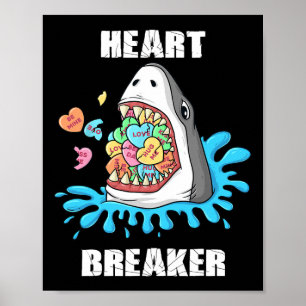 Affiche Valentines Jour Requin Coeur briseur Amusants Garç