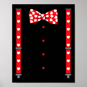 Affiche Valentines Jour Suspendants Et Coeurs Bow Cravates