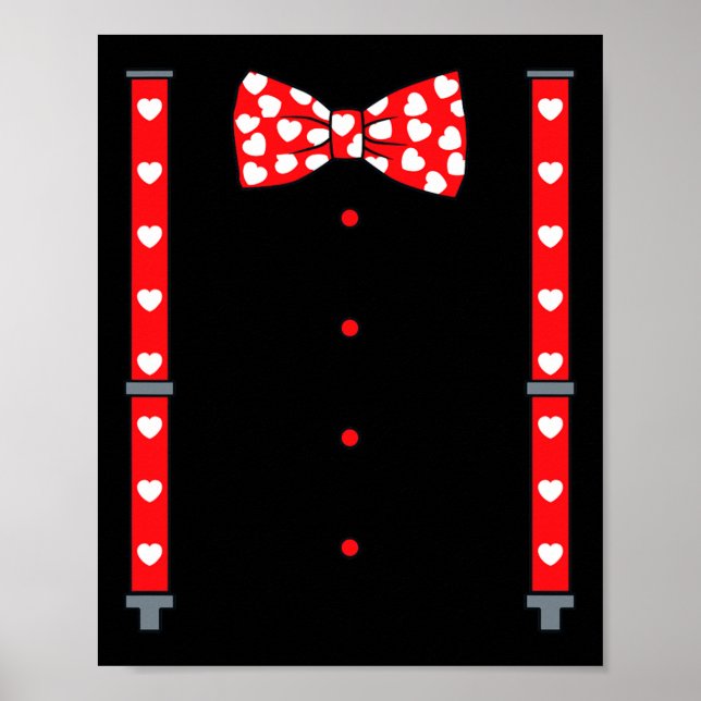 Affiche Valentines Jour Suspendants Et Coeurs Bow Cravates (Devant)