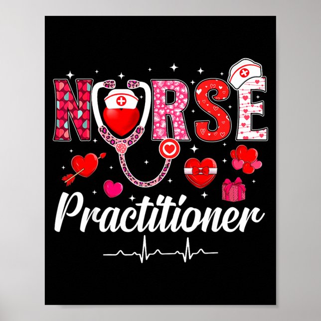 Affiche Valentines Nurse Practitioner Scrubs Nurse Life St (Devant)