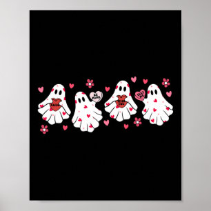 Affiche Valentines Rétro Jour mignonne Ghost Boo Femmes Éf