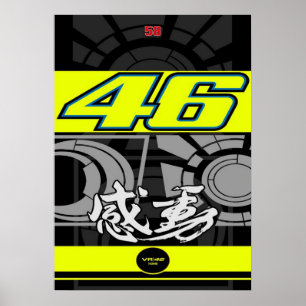 Affiche valentino rossi, légende moto gp, le docteur 46,